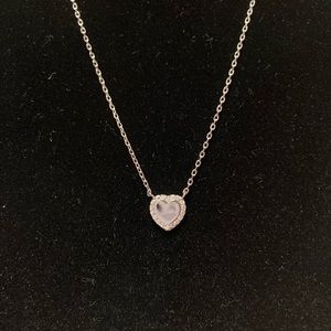 TOCARA. KAYLEE. DiAmi & Sterling Silver heart necklace. 16” + 2”